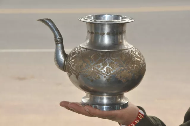 Old Brass Big Heavy Solid Floral Engraved Handcrafted Water Pot/Lotta 2