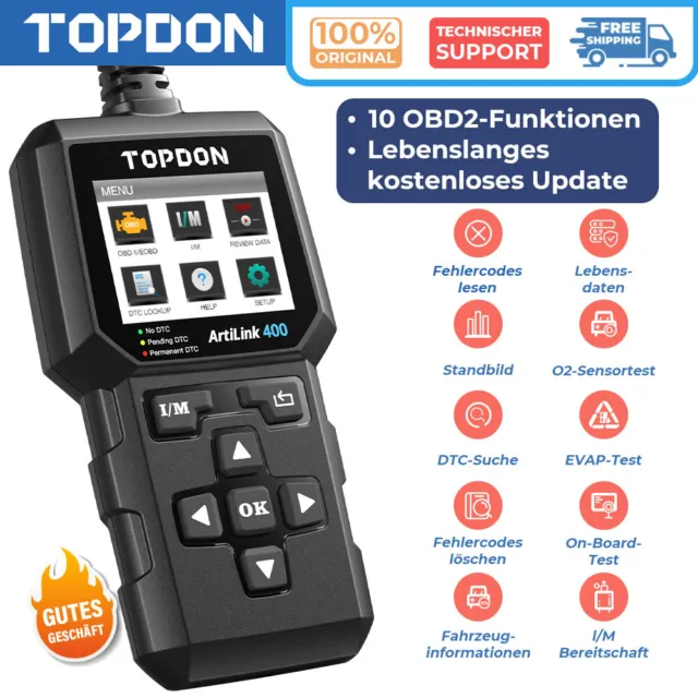 TOPDON AL400 OBD2 dispositivo de diagnóstico coche OBD2 escáner para VW Audi