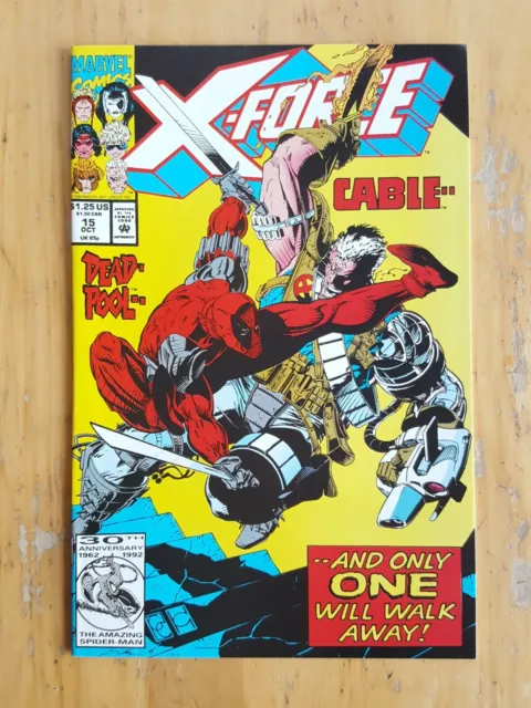 X-Force #15 (1992, Marvel Comics) 9.4 Near Mint | Deadpool, Cable + Domino leave