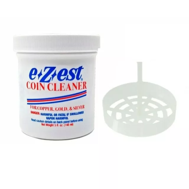 e-Z-est eZest Easy Coin Cleaner Copper Gold Silver Jewelry with Basket 5oz
