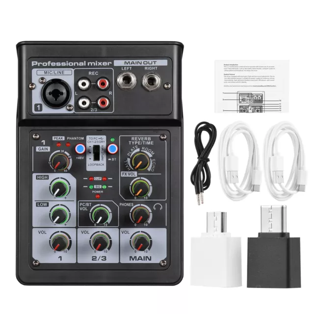 3 Channel Audio Mixer  Digital Stereo Sound Board Console System DSP C0U0