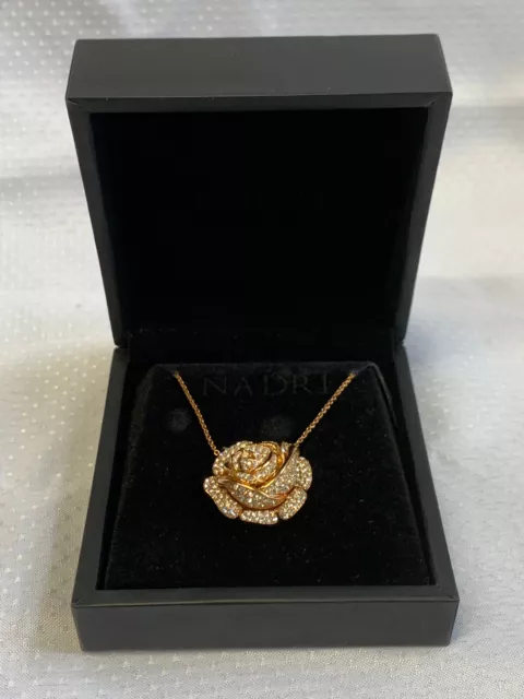 Nadri Rose Necklace & Box 17.5" Fashion Jewelry Floral Clear Stone Lobster Clasp Nadri Rose Necklace & Box 17.5" Fashion Jewelry Floral Clear Stone Lobster Clasp