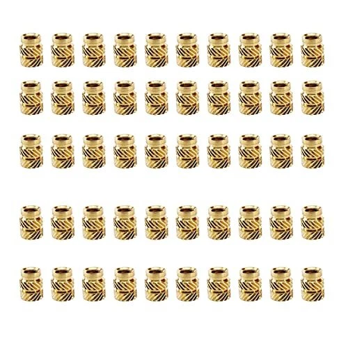 50pcs M3 Inserti filettati M3 Dado zigrinato Ottone Press Fit Dado (q5y)
