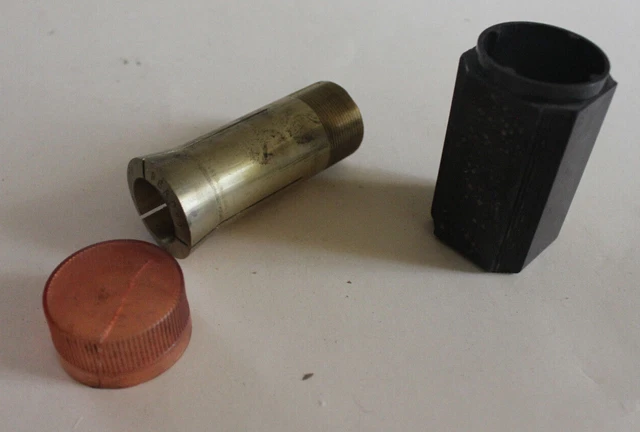 Vintage South Bend brass 15/16" 5C lathe collet in bakelite container