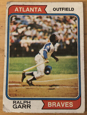 1974 Topps Ralph Garr 570 “Set Braves All-Time Club Mark 180 One-Base Hits 1971”