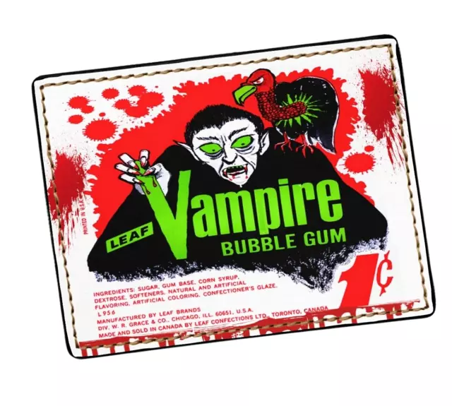 VAMPIRE MONSTER Bubble Gum 1960s On A New Card Wallet