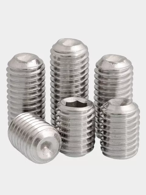 M2 M3 M4 M5 M6 304 Stainless Steel Grub Screws Allen Socket Set Screw Cup Point