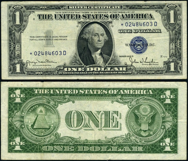 FR. 1613 N* $1 1935-D Silver Certificate *-D Block VF Star BP 5689 18 Subject