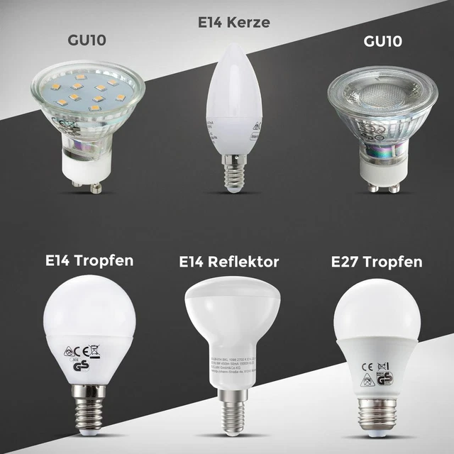 LED Leuchtmittel GU10 E14 E27 Energiespar-Lampe Lampen 3-9 Watt Glüh-Birne SET