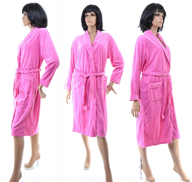 ROBE DE CHAMBRE Peignoir Femme Velours Ras rose fushia 36 38 40