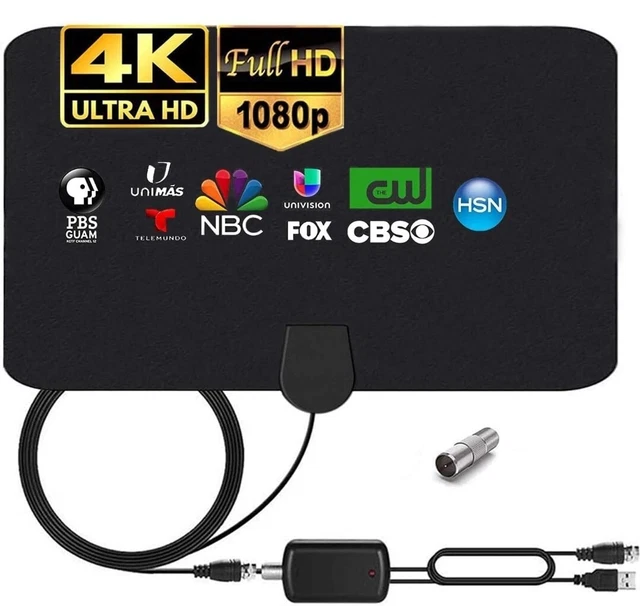 Kit Antenna TV Digitale Terrestre DVB-T2 Con Amplificatore Segnale E Filtro 5G LTE Ricezione UHF VHF Stabile - Kit Completo Cavo E Alimentatore Incluso - 8