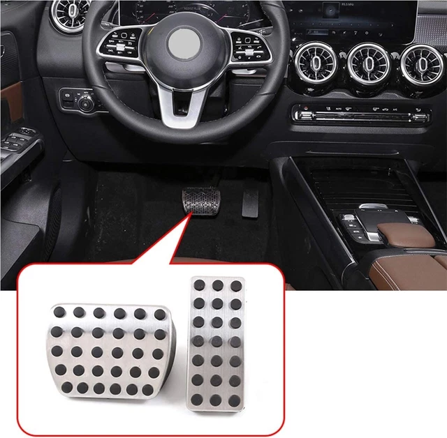 Kit Copripedali In Acciaio Inox Per Mercedes | Pedaliere Acceleratore E Freno Antiscivolo | Compatibile Con Classe A, B, CLA, GLA, ML, GL (MT)