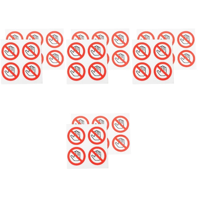 40 Pcs No Touch Security Sign Safety Labels Adhesive Labels Round