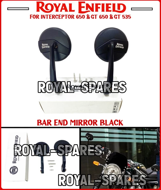 ROYAL ENFIELD &BAR END MIRROR, BLACK" For Interceptor 650 & GT 650 & GT