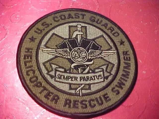 U.s. Coast Guard Helicopter Rescue Swimmer Patch Unused 4 1/2  Inch