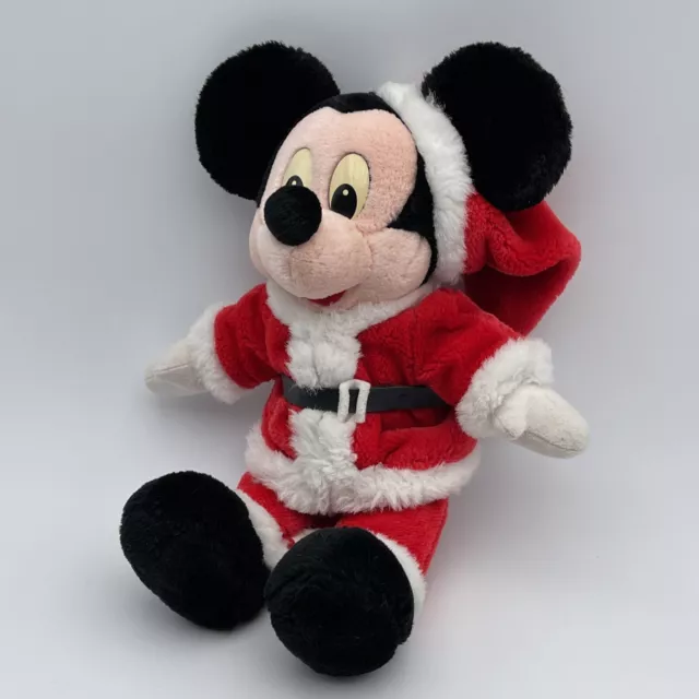 Doudou Peluche Mickey Déguisé Père Noël Disney Disneyland Paris 30 cm