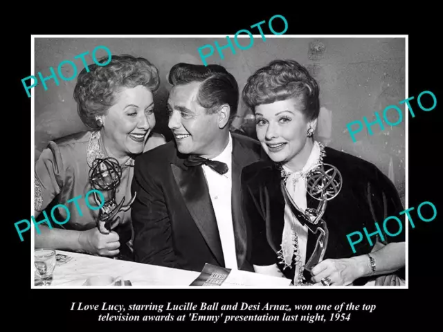 Old Large Historic Photo Of I Love Lucy Lucille Ball With Her Emmay Award 1954