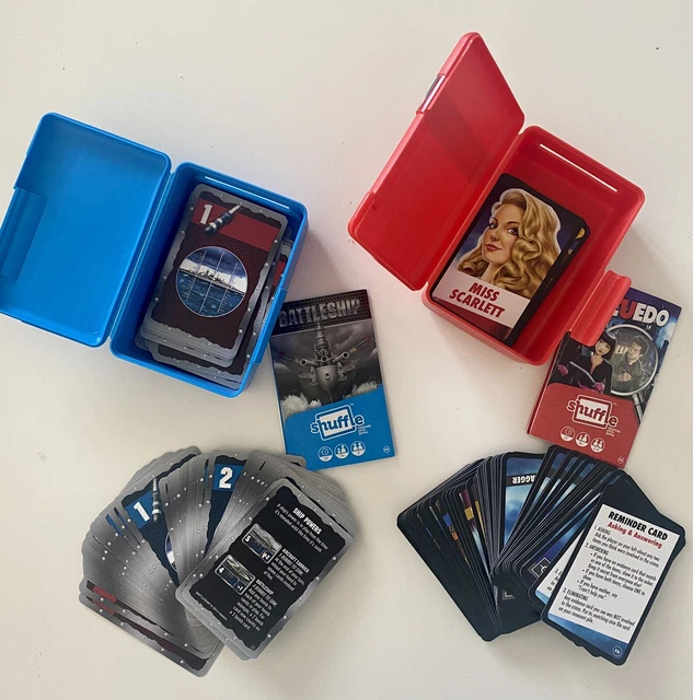 CLUEDO & SCHLACHTSCHIFF Shuffle Kartenspiel in Box Sammler SELTEN