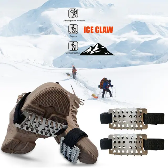 26 Teeth Snow Ice Climbing Anti Slip Spikes Grips Crampon Cleats Shoes Cover