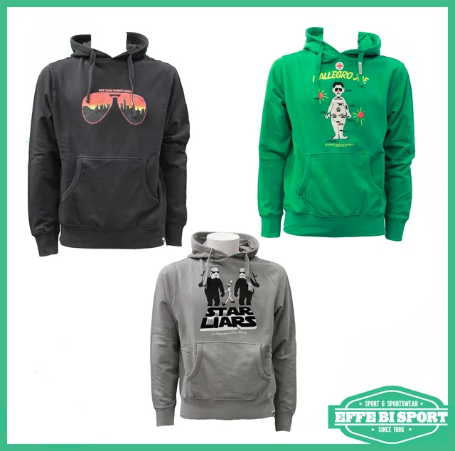 Felpa da uomo con cappuccio Joe Rivetto maglia manica lunga tasche tempo libero