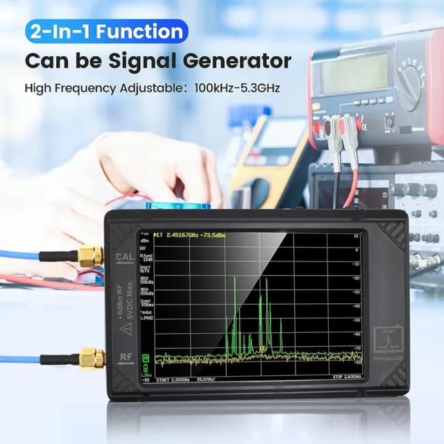 4\" Display Tiny Spectrum Analyzer ULTRA 100kHz-5.3GHz with 32GB V0.4.5.1