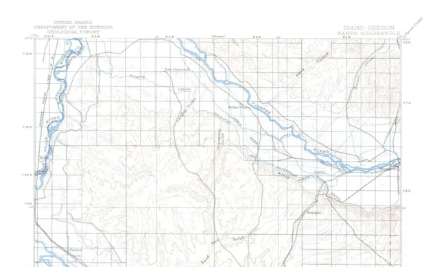 Nampa Quadrangle, Idaho-Oregon 1898 Map USGS 1:125,000 Scale 30 Minute Topo