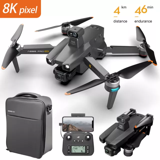 Professional 5G GPS 8K WiFi FPV Drone Dual Camera RC Quadcopter With 3 Battery 2