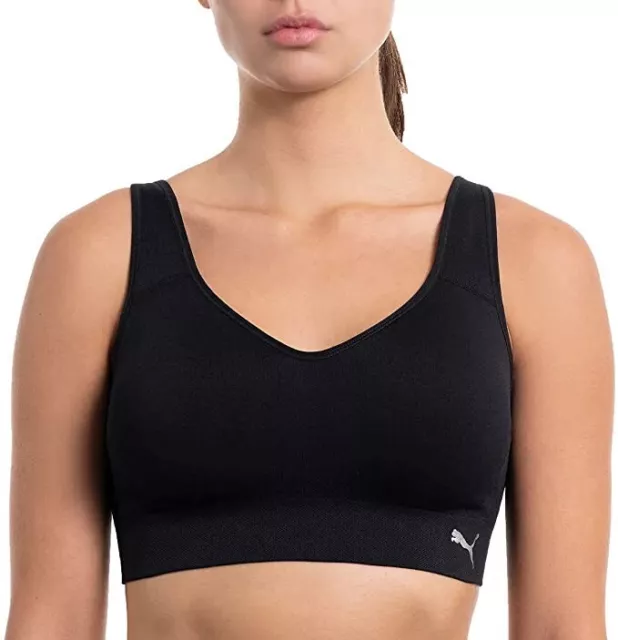 NWT Puma Women's Seamless Sports Bra 2 Pack Black/Gray Size XL $60 VV063 3