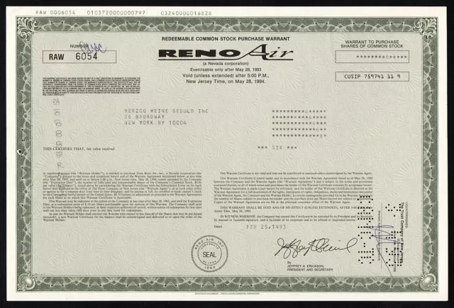 1993 Nevada: Reno Air - Aviation Company