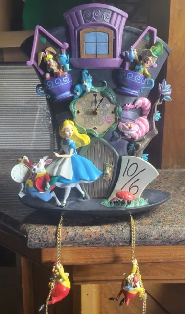 Disney Alice in Wonderland Mad Hatter Light Up Cuckoo Clock "I'm Late" Chime 🐰