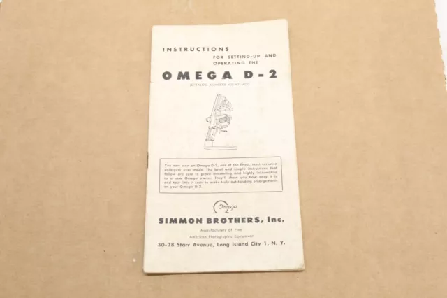 Manual de instrucciones, operación y configuración ampliador de cuarto oscuro Simmon Omega D II (2)