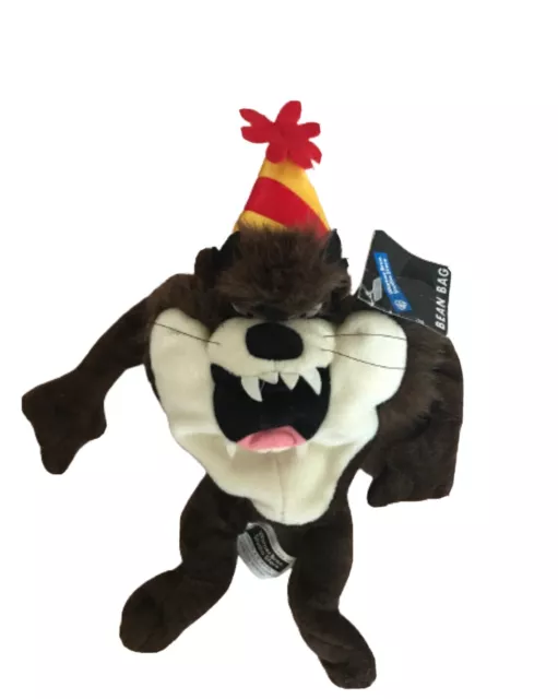 Warner Brothers Studio Taz Tasmanian Devil Birthday Party Hat 8" Plush Bean Bag