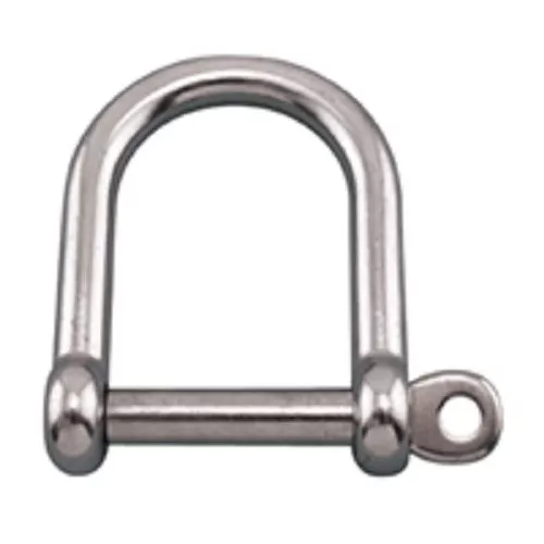 Wide Jaw D Shackle x 2 Marine Grade Stainless Steel (316) Sizes 5,6,8,10 & 12mm