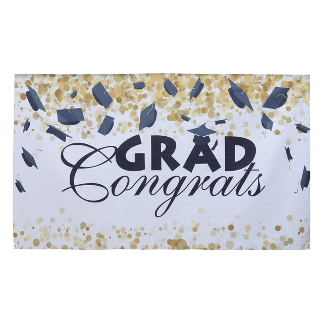 Banner „5. Klasse Graduierung 2021“ – Goldglitzer, 16,3 Cm Hoch, Für Abschlussfeier-Dekoration