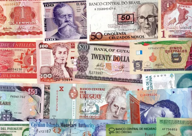 LOT 17 Billets DIFFERENTS AMERIQUE Nicaraua Paraguay TRINIDAD URUGUAY...NEUF UNC