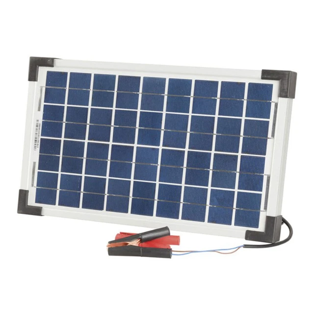 LV Portable Solar Panel 12v 10w 3m Lead Battery Clips