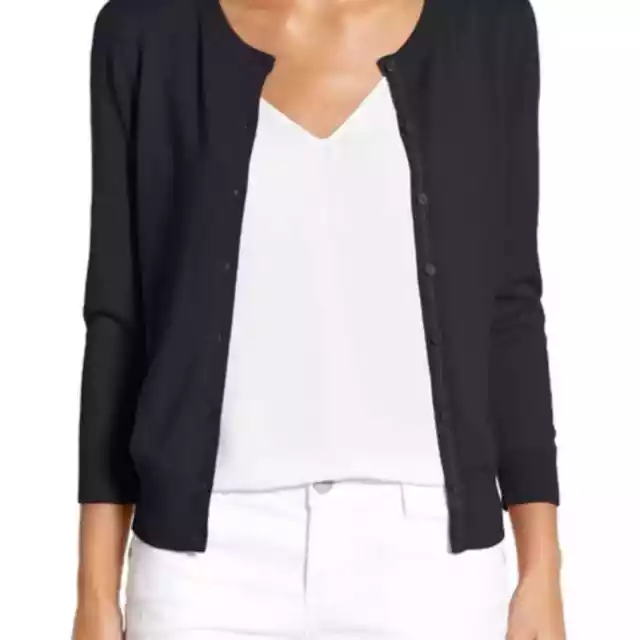 HALOGEN (Nordstrom) Three Quarter Sleeve Cardigan