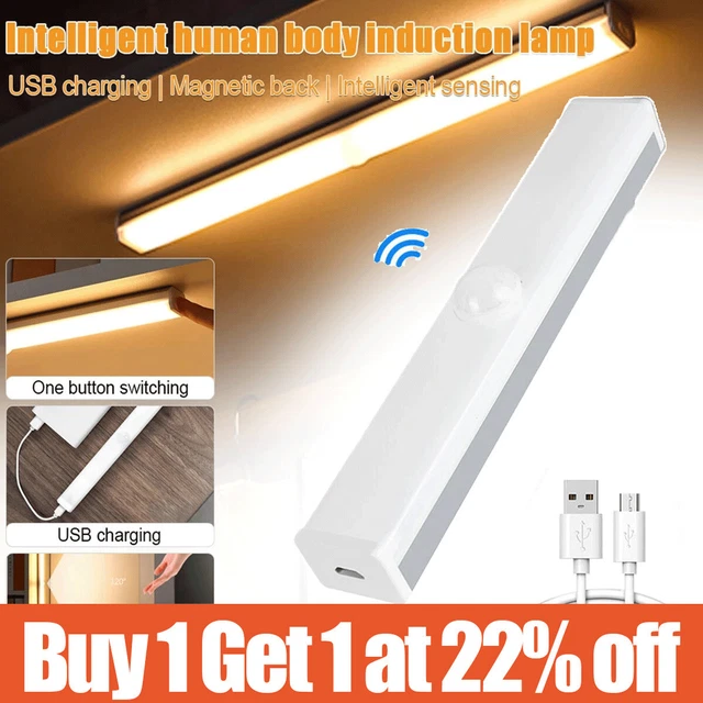 LED PIR MOTION Sensor Strip Light Magnetic Cabinet Closet USB ...