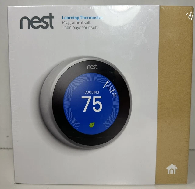 SEALED! GOOGLE NEST 3rd Gen Learning Smart Thermostat T3007ES Stainless