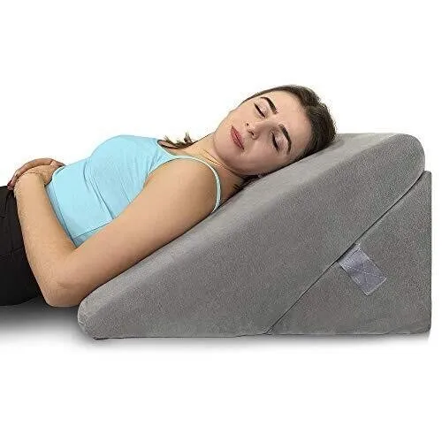 Bed Wedge Pillow - Memory Foam Top Adjustable 9&12 Inch Folding Incline Cushion,