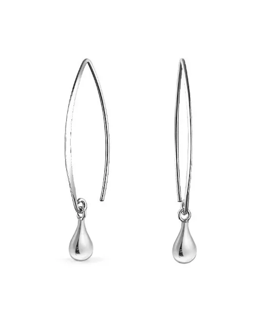 925 Sterling Silver Teardrop Dangle Earrings For Women