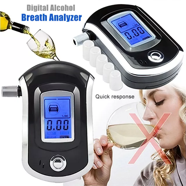 AU Police Digital Breath Alcohol Analyzer Tester LCD Breathalyzer Test Detector