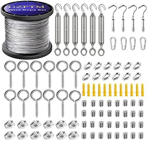 95PCS Corde en Acier Inoxydable à Suspendre Kit/Kit de câble de jardin/câble ...
