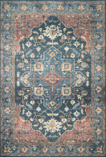Loloi II Skye Denim And Brick 2'-6" x 12'-0" Area Rugs SKYESKY-08DEBK26C0