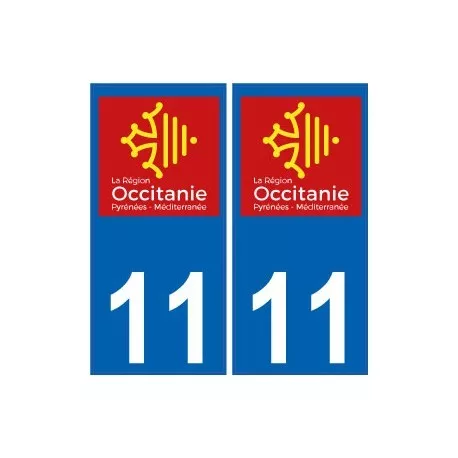 11 Aude autocollant plaque immatriculation auto département sticker Occitanie no