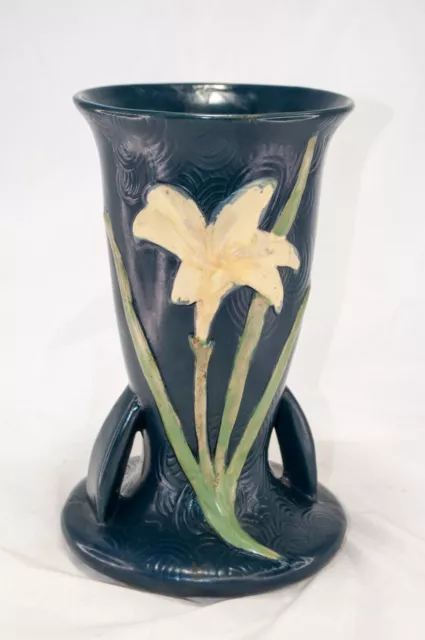 ROSEVILLE POTTERY ZEPHYR Lily Blue Mid Century Modern Vase 136-9 ...