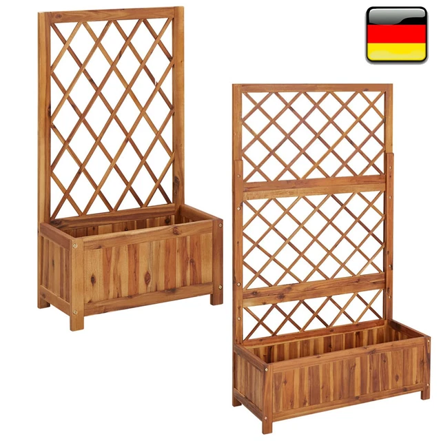 GARTENSPALIER BLUMENKÜBEL MIT Spalier Holz Pflanzbeet Pflanzkübel