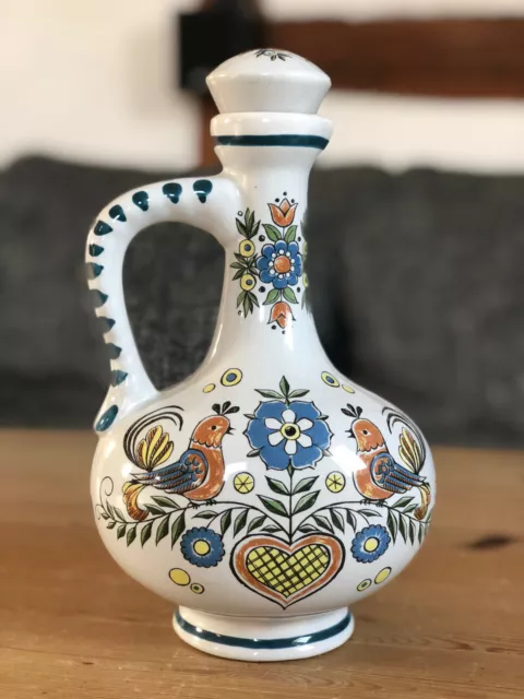 Alter Keramik Krug Karaffe Kanne Schnapskaraffe Vase Blumenvase Flasche