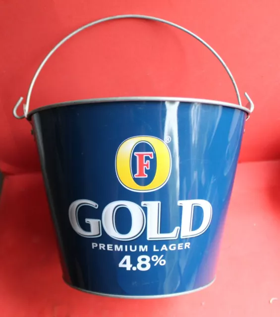 Fosters Gold Galvanised Ice Bucket Man Cave
