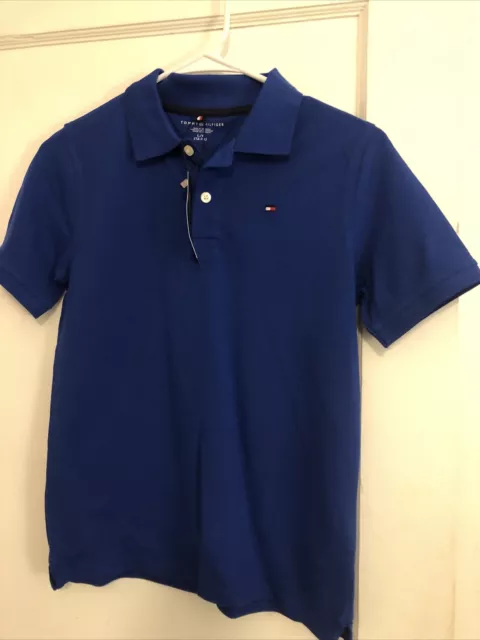 Tommy Hilfiger Kids Polo Shirt Boys Mesh Collared Casual Top Flag Logo New Nwt